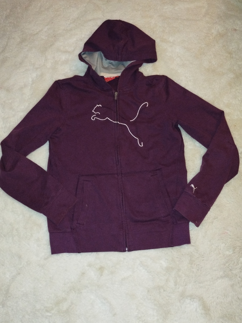 Puma Girls Purple Zip-Up Hooded Jacket
